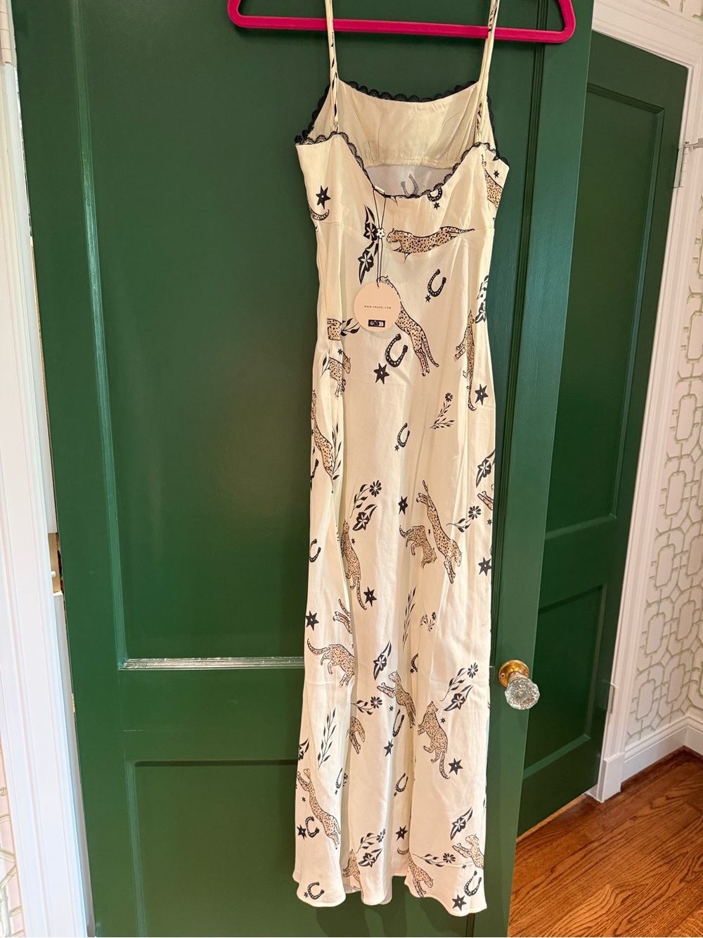 NWT VRG Girl bias slip dress cosmic cheetah - Picture 4 of 6